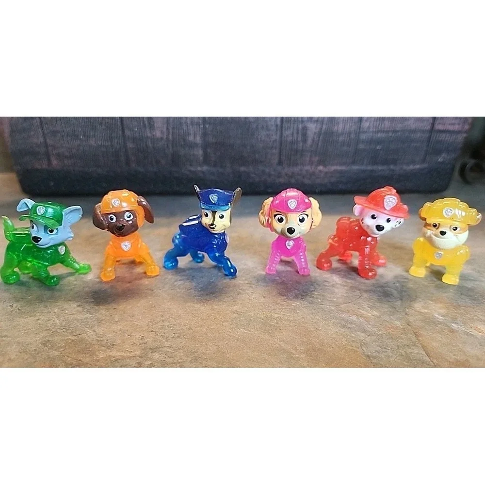 Paw Patrol The Movie Mini Translucent Figures Toppers Toy Lot - 6 Total